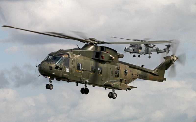 RAF Merlin HC.3 with Lynx Wildcat